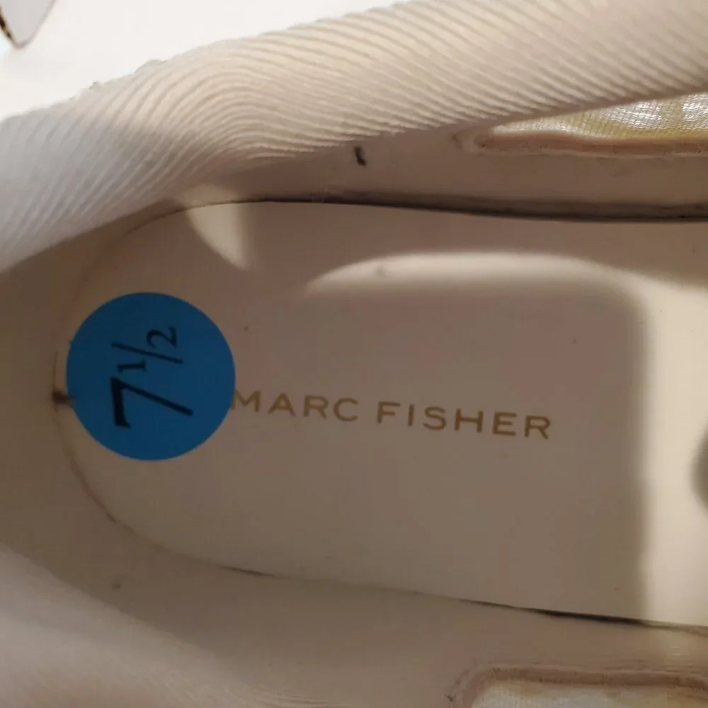 NEW MARC FISHER SZ 7.5 M Spryng Platform Lace-up Natural Lace Sneaker - Picture 11 of 11